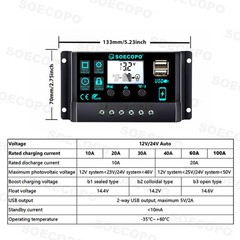 6000W Solar Kit: Inverter (12V to 110V/220V), 2pcs Solar Panels,Controller 100A