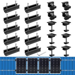 Anbte Solar Panel Mounting Brackets, 4.72″ Rails + 1.38″& 1.18″ clamps, Black
