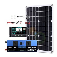 8000W Solar System DC12V/24V to 110V/220V Off-Grid Inverter System 100A 500W