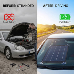30W Solar Panel 12V Trickle Charger Battery Maintainer for Car Boat RV Trailer