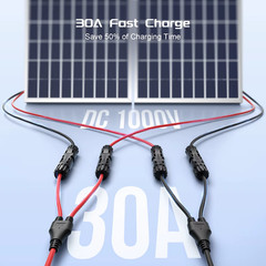 Solar Connectors 30A YBranch Cable, Solar Cable Parallel Adaptor Solar Panel Wir