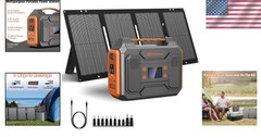 Portable Solar Power Station – 280Wh Battery Pack – Orange