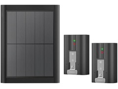 2-Pack 7200mAh Replacement Ring Battery with 5W Solar Panel Charger for Black