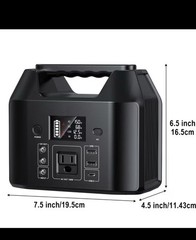Portable Power Station 150W LiFePO4 Battery Bank Camping AC DC Solar Generator