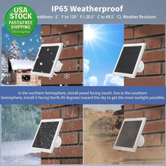 Solar Panel for Ring Camera 2Nd Generation 2 Pack 5W Waterproof Dustproof