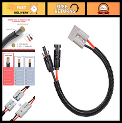 10AWG Solar Panel Connector Cable to Anderson 50A/600V for Solar Generator Kit –
