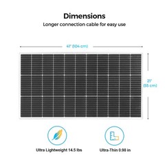 120W Watt Glass Solar Panel Monocrystalline PV Modul for RVs Camping Boat IP68