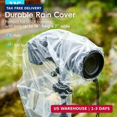 Camera Rain Cover Sleeve for DSLR w/Lens up to 18″, Waterproof, 2-Pack | Com