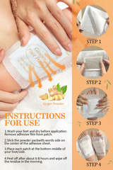 Foot Pads, Ginger Footpads, Natural Ginger Powder Bamboo Vinegar Foot Patches to
