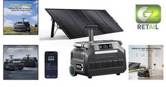 IEE 2400W/2048Wh Solar Power Station with 200W Solar Panel,P2400 Solar Generator