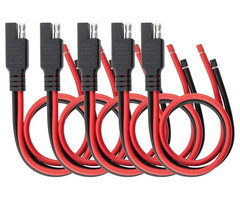 5PCS SAE Connector 12AWG 1 Feet SAE Extension Cable for Solar Panel Motorcycles