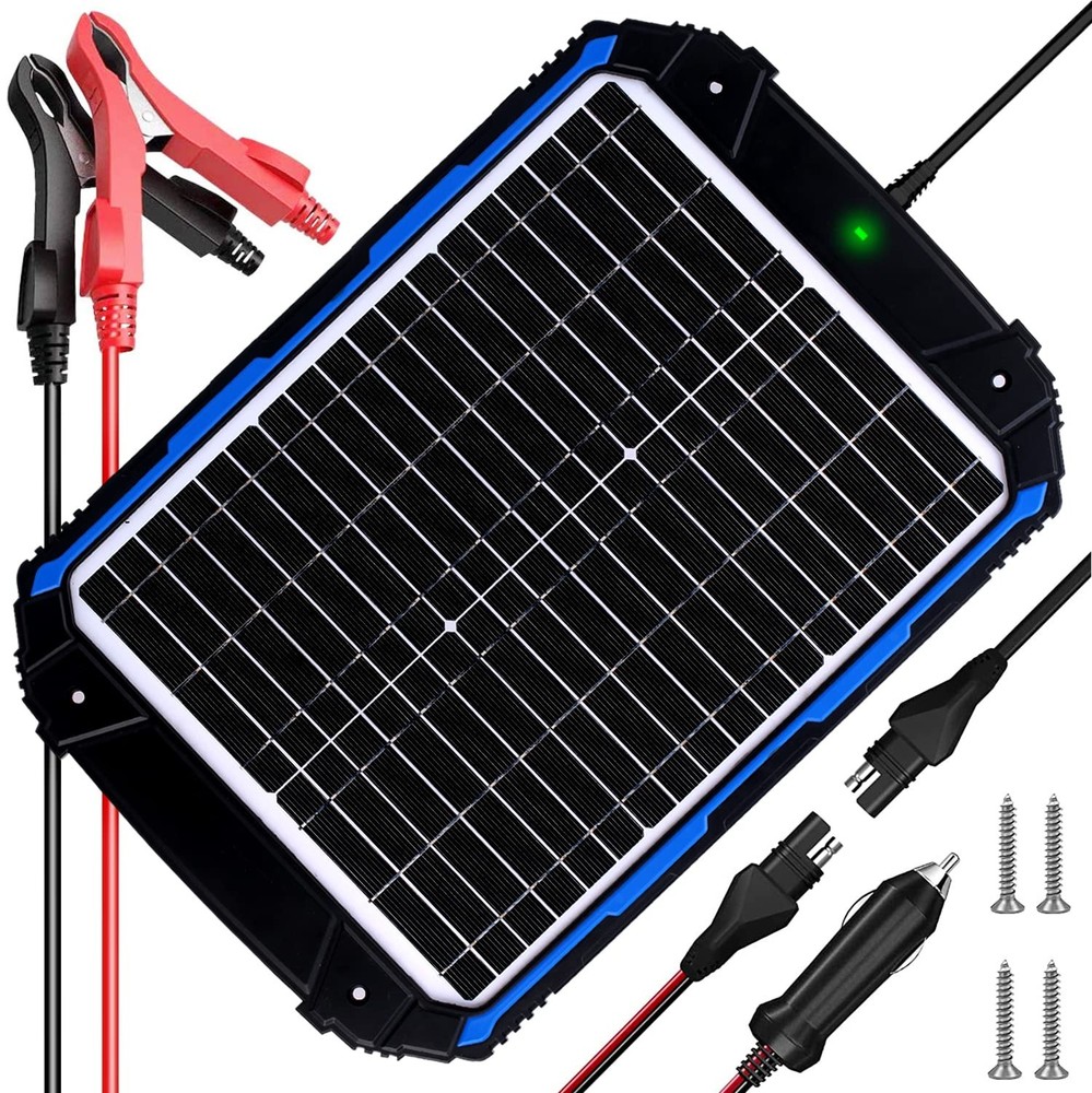 SUNER POWER 20W 12V Solar Battery Trickle Charger Maintainer