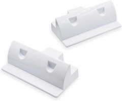 2-Pack White PC No-Drill Solar Panel Corner Mounting Brackets, RV Boat Van Roof