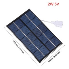 2W 5V Solar Panel Module DIY Polysilicon with 455mm Wire for Phone Toys Charger