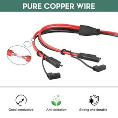 PAEKQ SAE Connector Splitter 10AWG Y Splitter SAE 1 to 2 Extension Cable Quic…