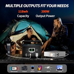 Compact 200W Power Station: Multi-output Convenience for Camping & Emergencies