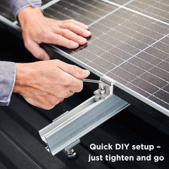 10pcs Solar Panel Mounting Brackets 30-50mm Adjustable, Silver | Aluminum Solar