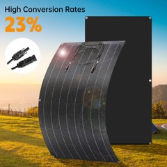200W ETFE Flexible Solar Panel 12V Monocrystalline RV Boat Camping Waterproof