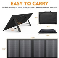 60W Foldable Solar Charger 18V DC 11 Connectors