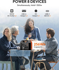 Solar Powered Generator, 300W Portable Power Station with Solar Panel 40W Includ