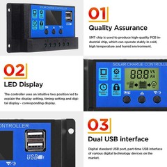 Trickle 30W Solar Panel 12V Charger Battery Charger Kit Maintainer Boat Car RV