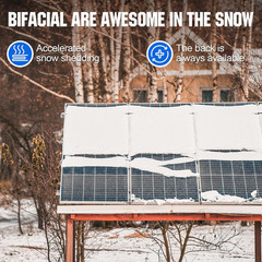 ECO-WORTHY Bifacial 100 Watt 12 Volt Solar Panel Monocrystalline Rigid High-Effi