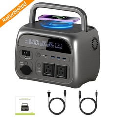 500W Rate Power Station Generator 600W Peak 230Wh LiFePO4 Battery,95W/195W Panel