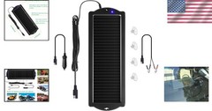 Eco-Friendly 12V Solar Battery Charger & Maintainer with Cigarette Lighter Plug