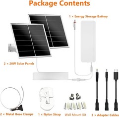 40W Solar Charger Kit with 24000mAh for Security and Trail Camera