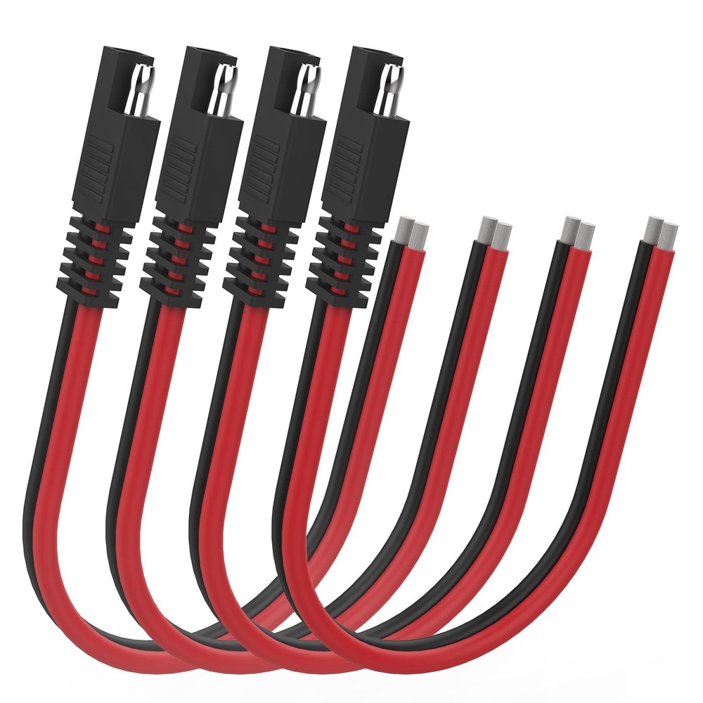 4 PCS 14AWG Extension Connector Cable, SAE 30cm 2 Pin Quick Connector Disconn…