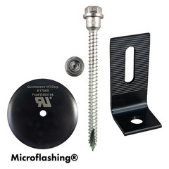 Quck Bolt kit w 3″ Micro and Miniflashing with SS Low Profile Black L-Foot (50)