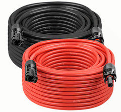10AWG 50FT Solar Panel Extension Cable w/ Waterproof Connectors