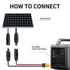 XT60 Adapter Extension Cable,XT60 to Solar Connector 12AWG Solar Panel Connec…
