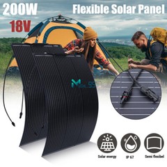 200W Watt 18V Monocrystalline Solar Panel RV Camping Home Off Grid Caravan Boat