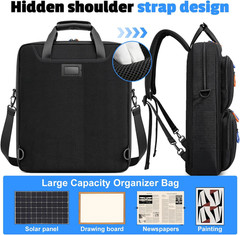 Solar Panel Storage Bag Padded Carrying Case for 2 Panels Water Resistant Travel