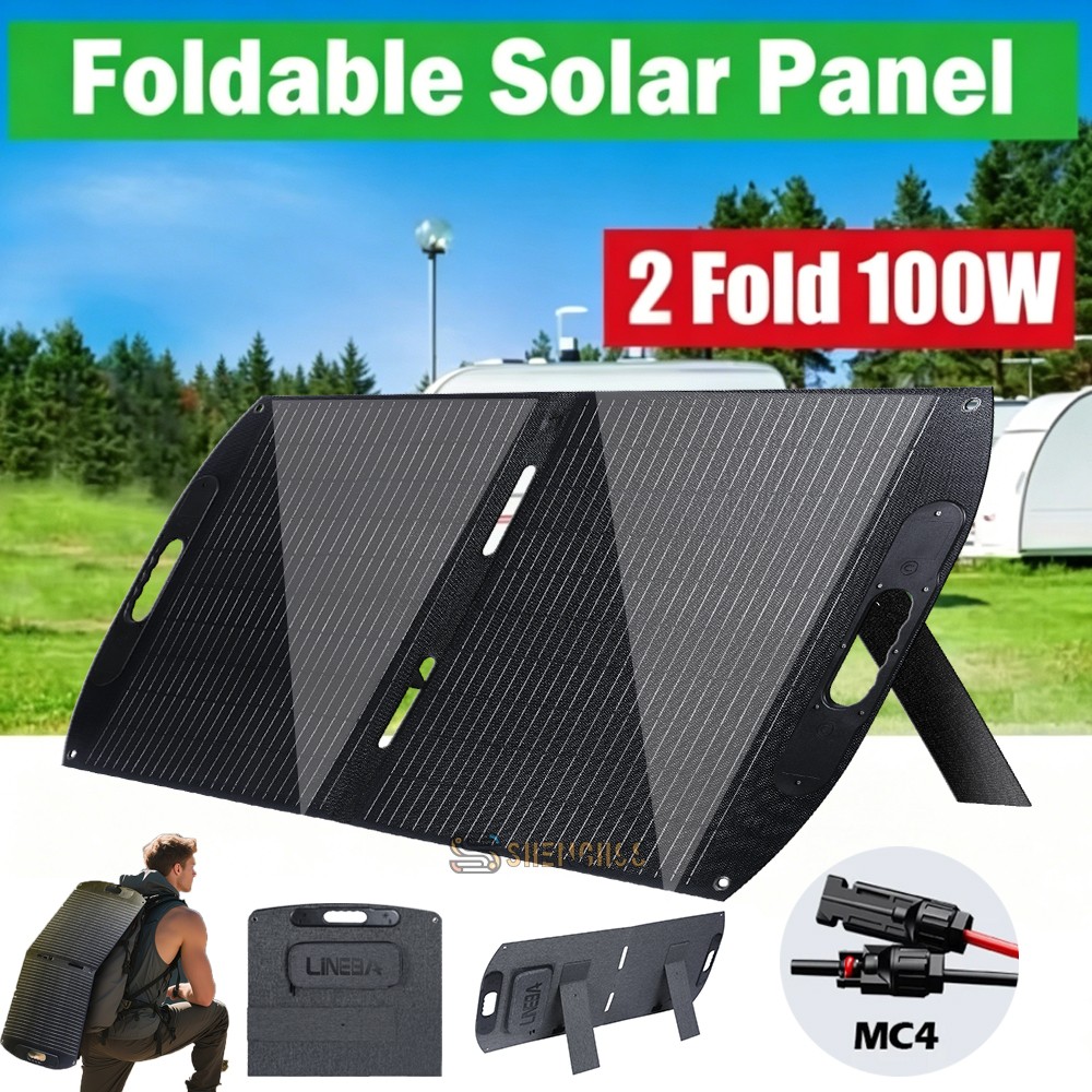 Bifacial 100W Foldable Portable Solar Panel High-Efficiency IP68 for Cmaping RVs