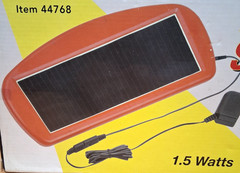 Amorphous Solar Panel – 1.5 Watts – 12V Power Port Adapter – Model 44768 – NOS