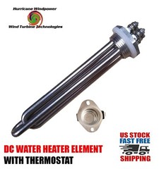 DC Water Heater Element 36 Volt 1200 Watt with Thermostat 140 Degrees F