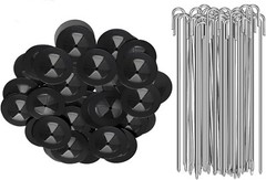 50PCS Solar Panel Bird Guard Fastener Clips, 1PCS Gloves Solar Panel Mesh Clips