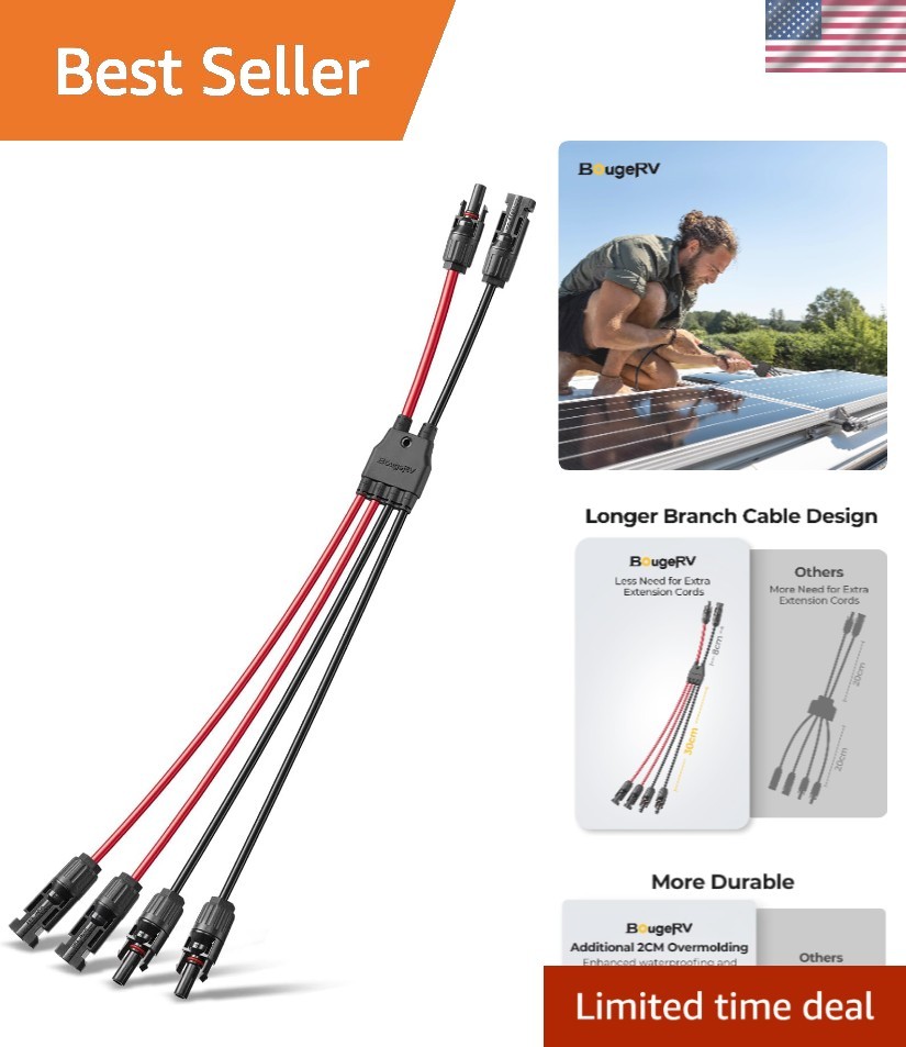 Enhanced 10AWG Solar Y Branch Connector Set | Reliable Waterproof Installation