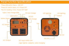 Portable Power Station, 500w 220V for Outdoor RV Van Camping and Travelling