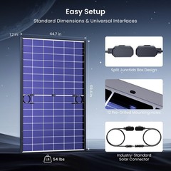 450W Bifacial Solar Panel 2-Pack (900W Total), N-Type 16BB Double Glass Monocrys