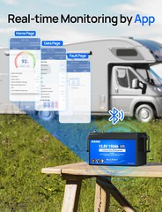 12V 150Ah LiFePO4 Battery Status Indicators Bluetooth Portable Boat RV Solar