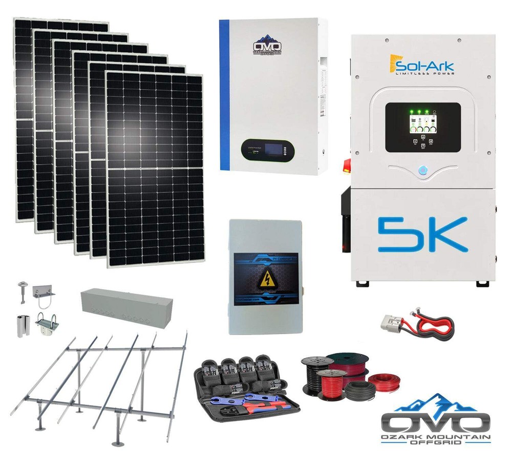 3.3KW Complete Offgrid Solar Kit + 5K Sol-Ark Inverter + 5.12KW OMO 48V Patriot