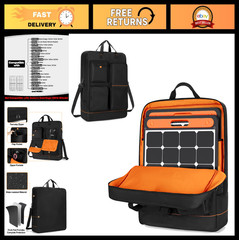 Solar Panel Carrying Case with Bright Lining, Padded Travel Organizer for 100W/2
