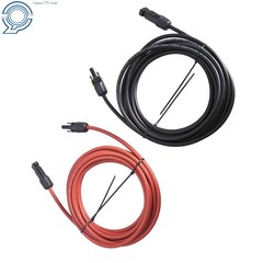 25 Feet 1 Pair Black + Red 12AWG Extension Cable Wire Connector Solar Panel