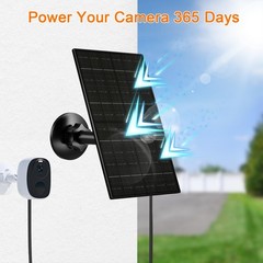 FUTUREZEN 6W Solar Panel for Security Camera Outdoor, 5V USB/USB-C Solar Char…