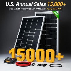 ECO-WORTHY 200 Watts 12 Volt/24 Volt Solar Panel Kit with High Efficiency Monocr