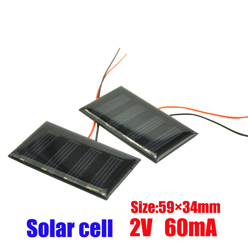 59x34mm Mini Solar Panel 2V 60mA Solar Cells Photovoltaic Panels For DIY Toy