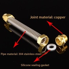 1/2″ 3/4″ 1″ Stainless Steel Corrugated Tube Solar Tube Heating Copper Head